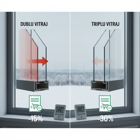 Dublu vitraj vs. triplu vitraj: Cât de mult poți economisi cu fiecare opțiune